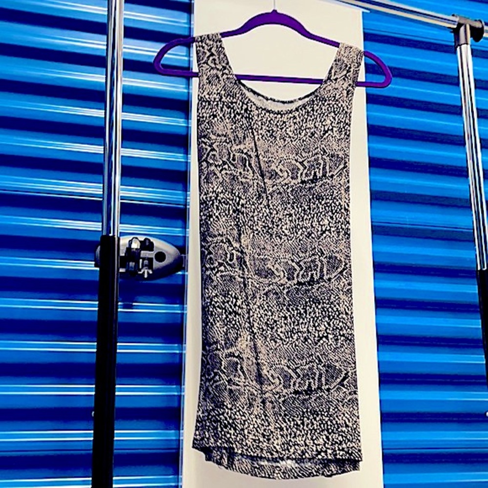 Snake Skin pattern top or mini dress // waist cinching string belt